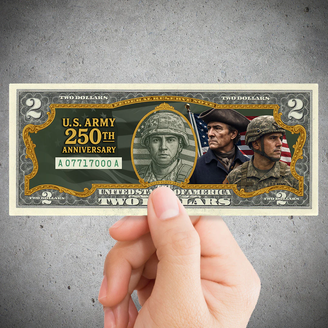 U.S Army 250th Anniversary - Genuine Legal Tender U.S. $2 Bill - Image 4