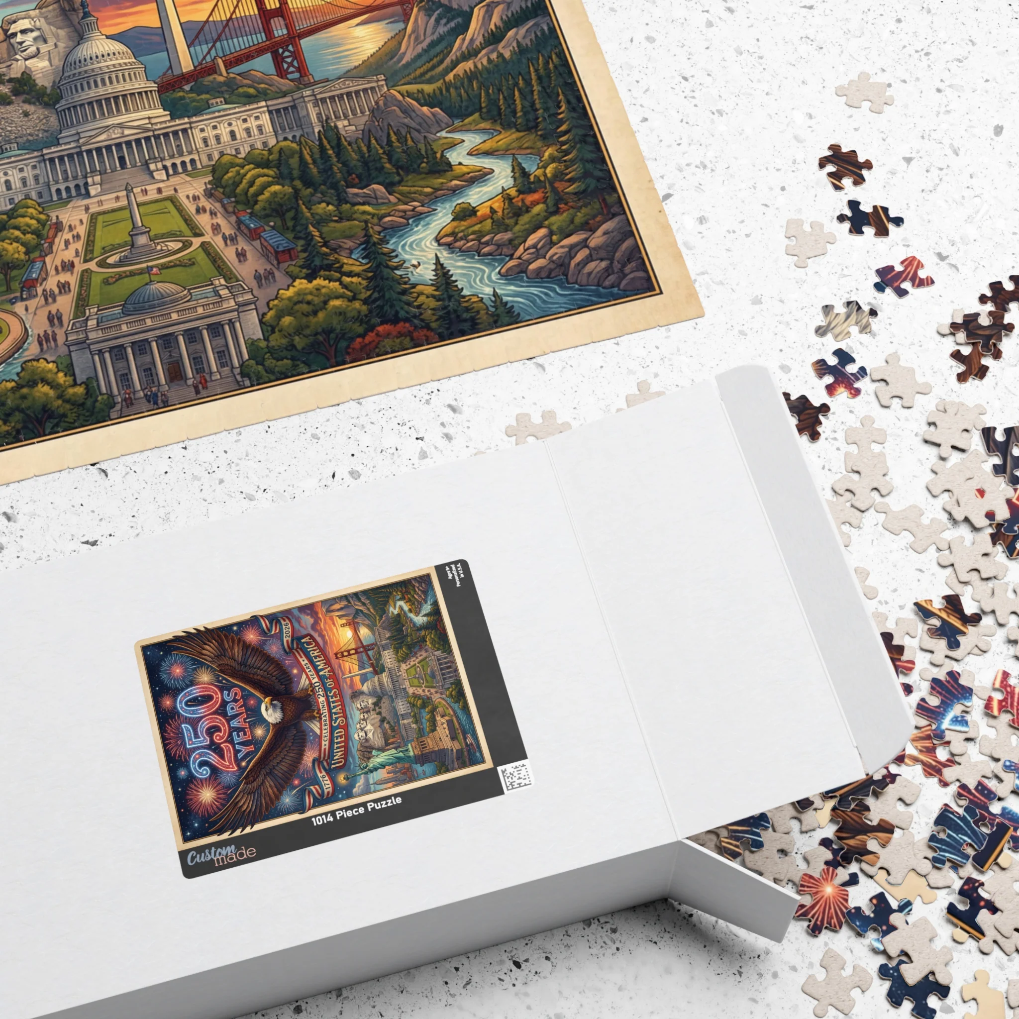 250 Years United States Puzzle — Patriotic Eagle & Landmarks Jigsaw - Image 4
