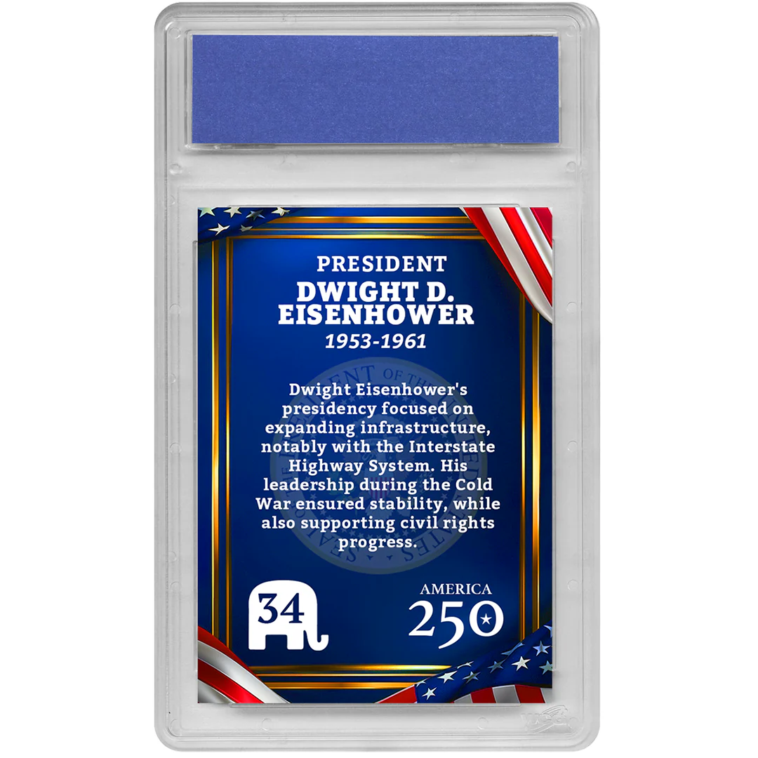 34th President Dwight D. Eisenhower | Republican Presidents Trading Card Collection | Graded Gem Mint 10 - Image 2