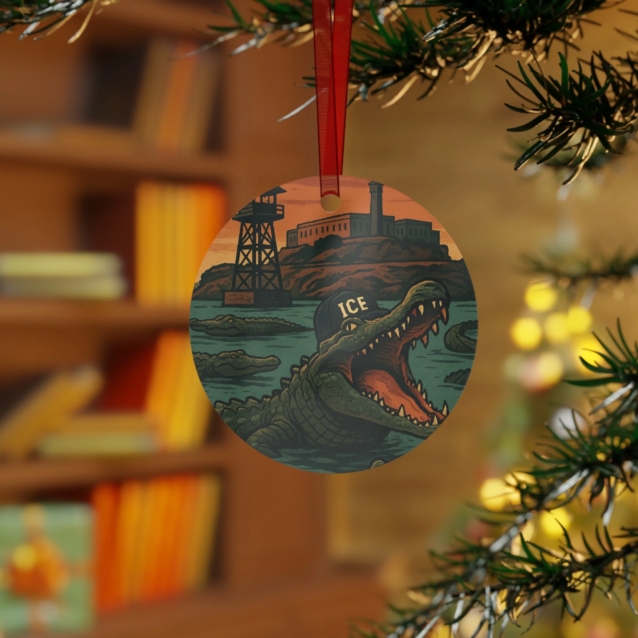 Alligator Alcatraz Christmas Tree Ornament - Image 4