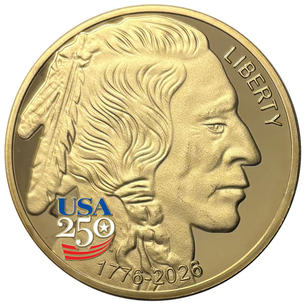 America's 250th Anniversary Buffalo Indian Golden Proof Coin - Image 2