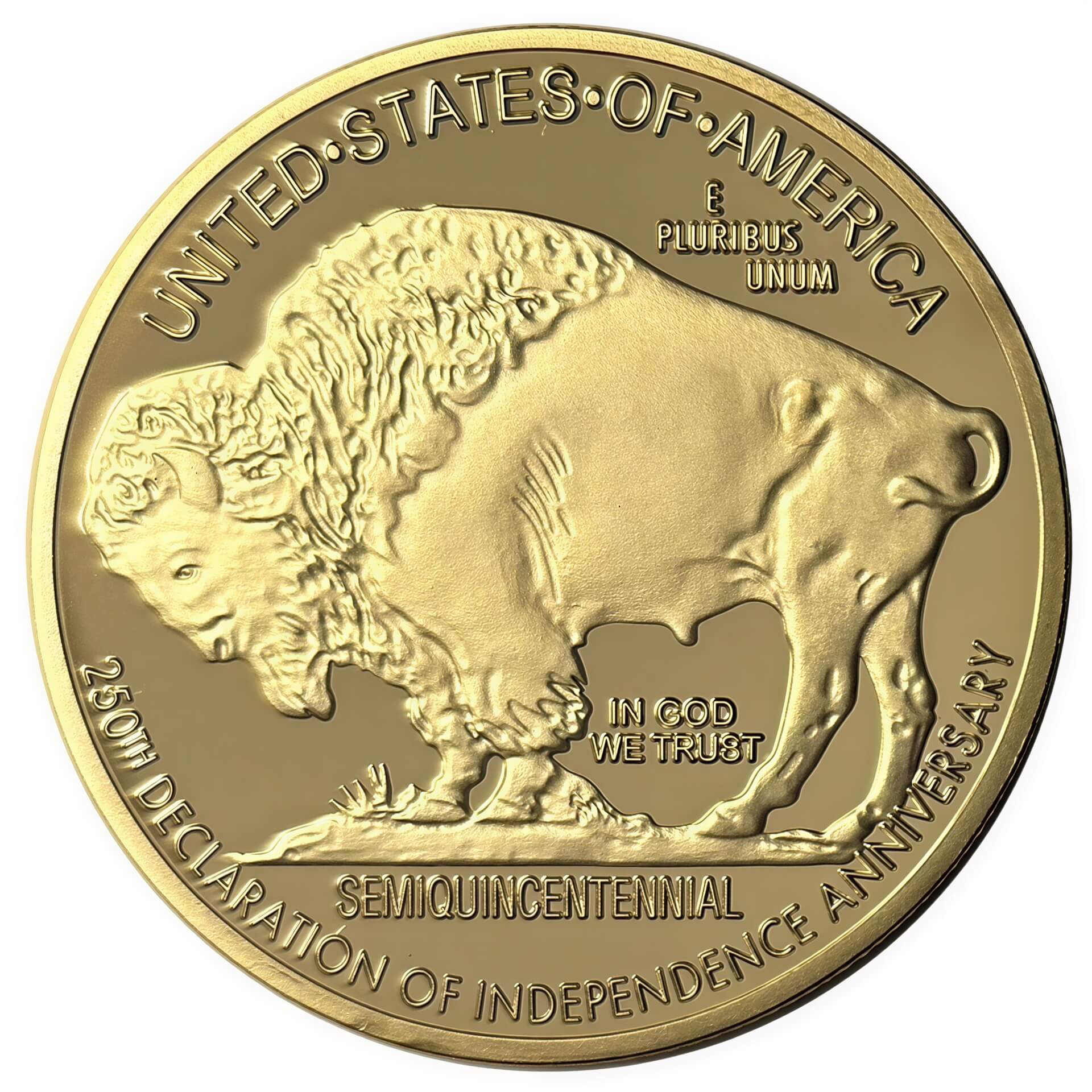 America's 250th Anniversary Buffalo Indian Golden Proof Coin - Image 3