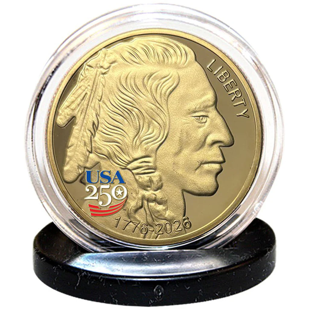 America's 250th Anniversary Buffalo Indian Golden Proof Coin - Image 4