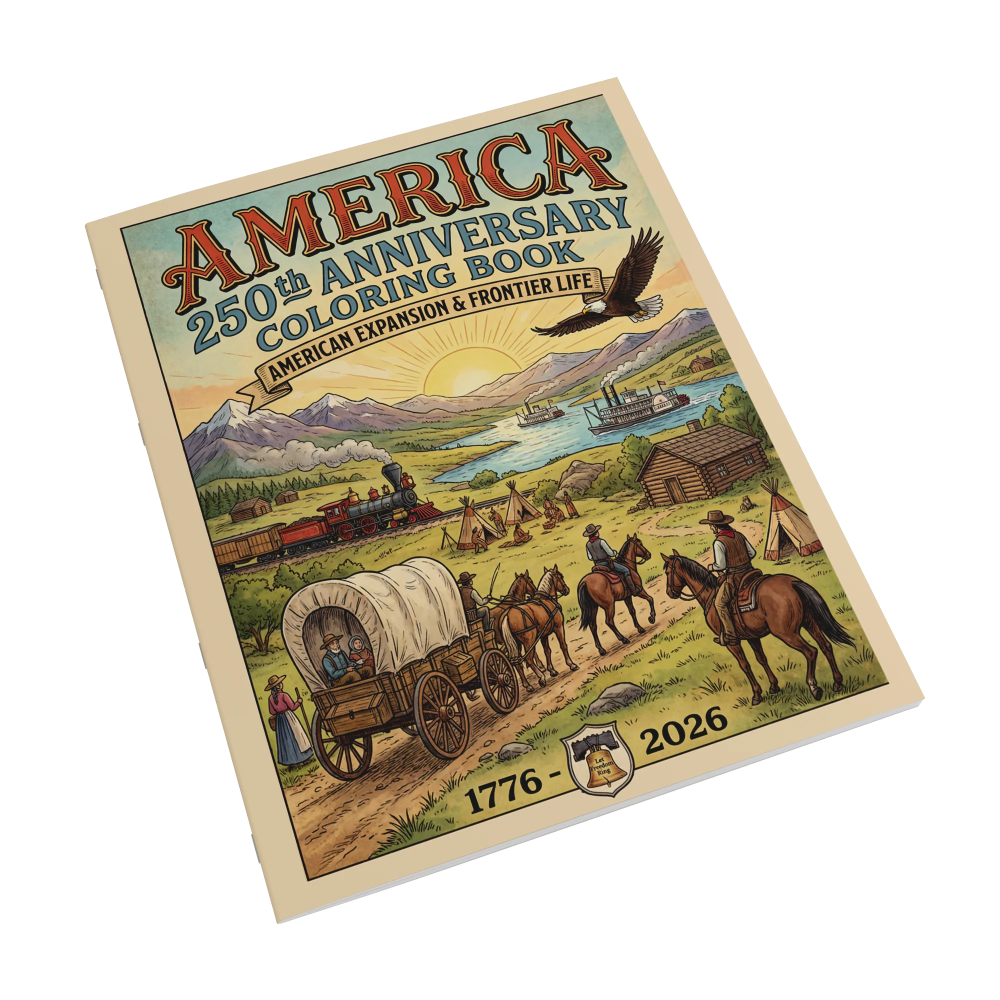 America 250th Anniversary Coloring Book - American Expansion & Frontier Life - Image 6