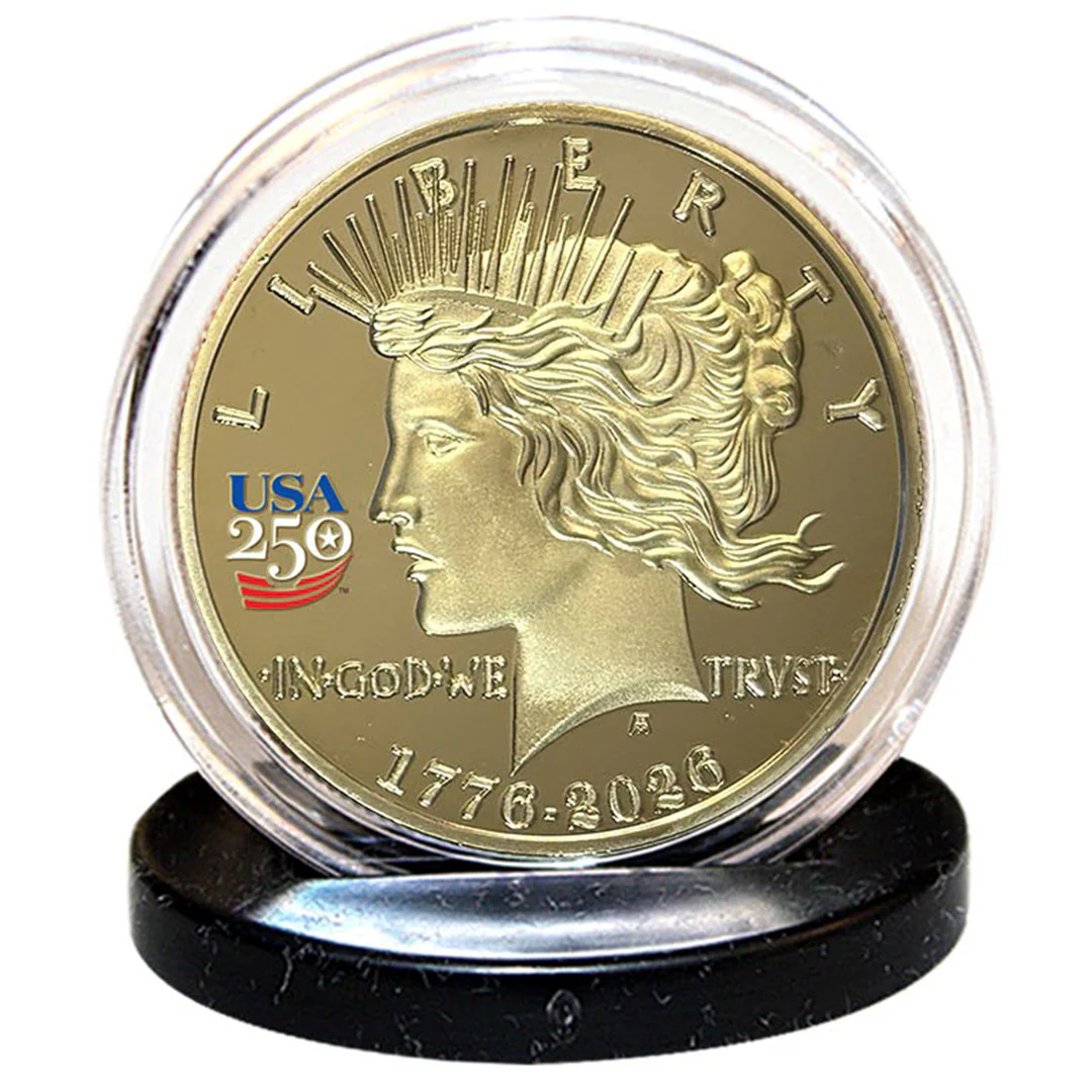 America's 250th Anniversary Peace Dollar Golden Proof Coin - Image 6