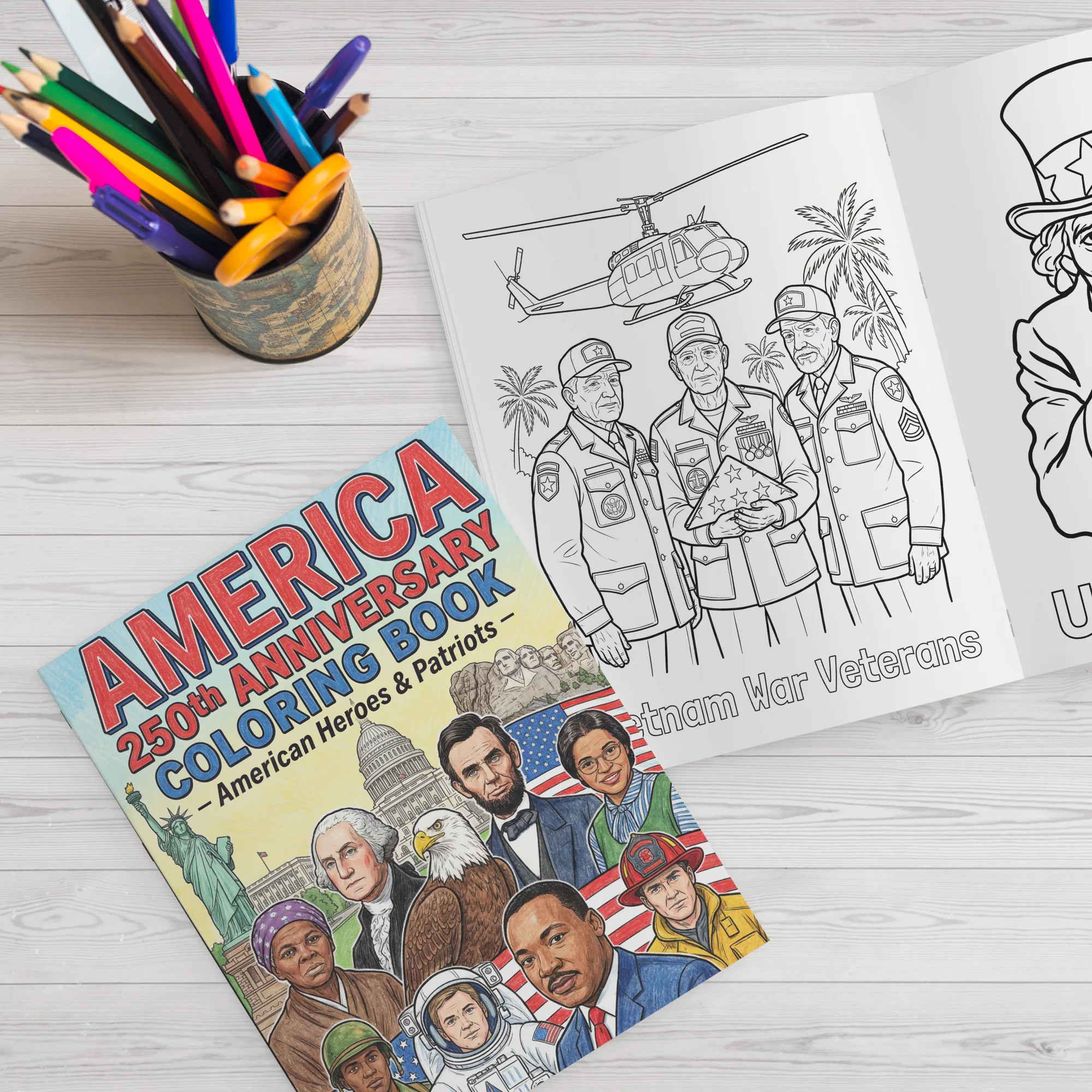 America 250th Anniversary Coloring Book - American Heroes & Patriots - Image 2