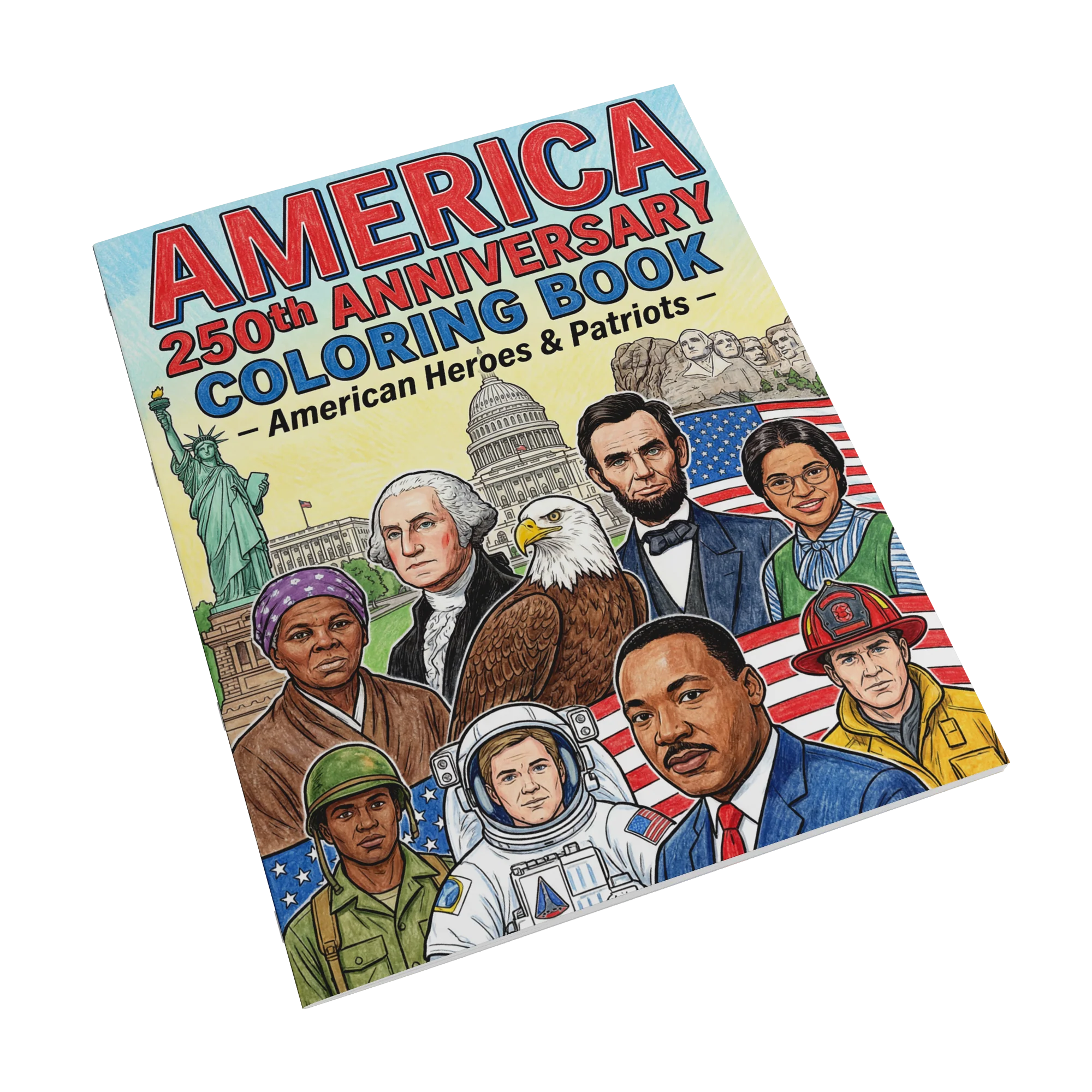 America 250th Anniversary Coloring Book - American Heroes & Patriots - Image 6