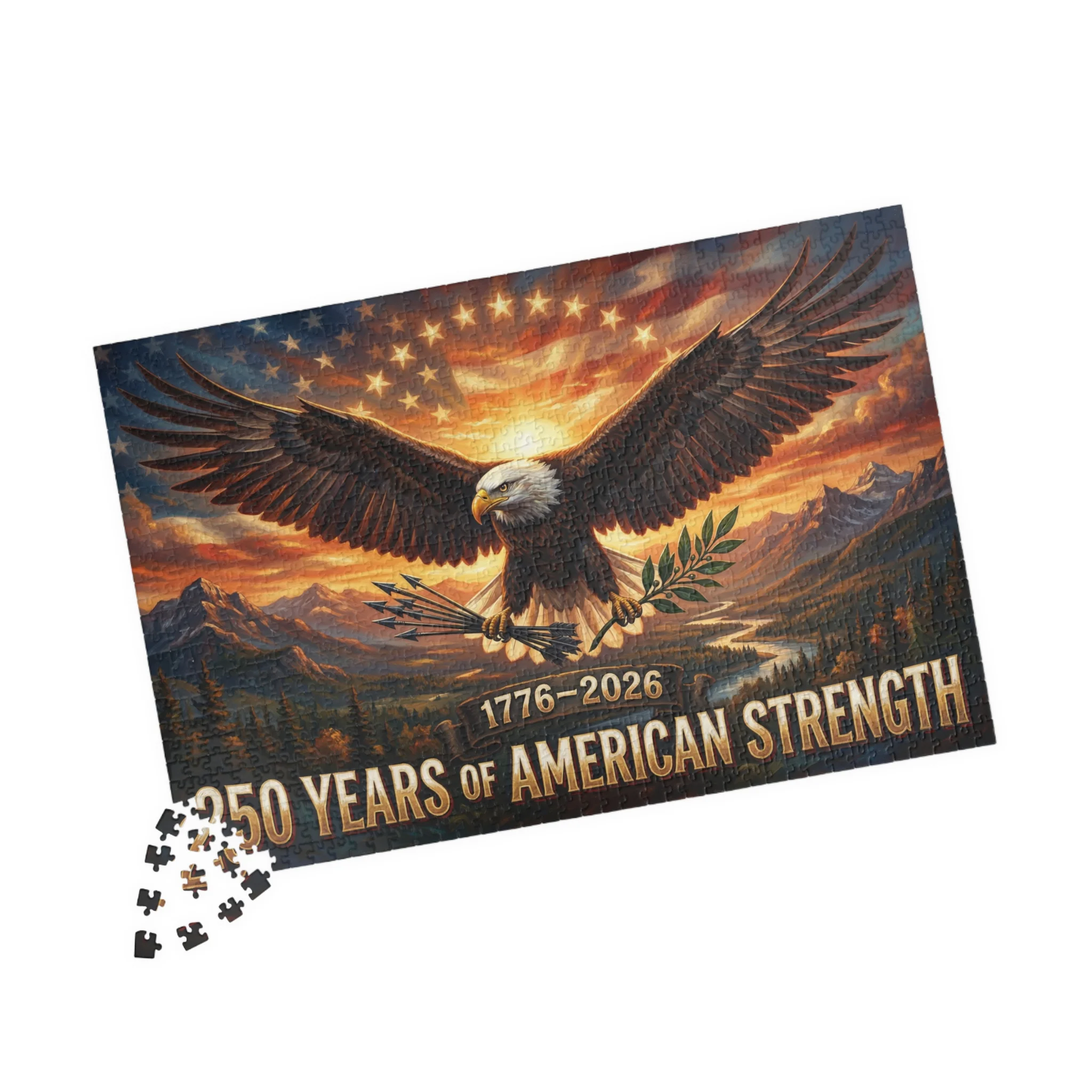 American Strength Eagle Jigsaw Puzzle — 1776–2026 Patriotic 250th Anniversary Puzzle - Image 3