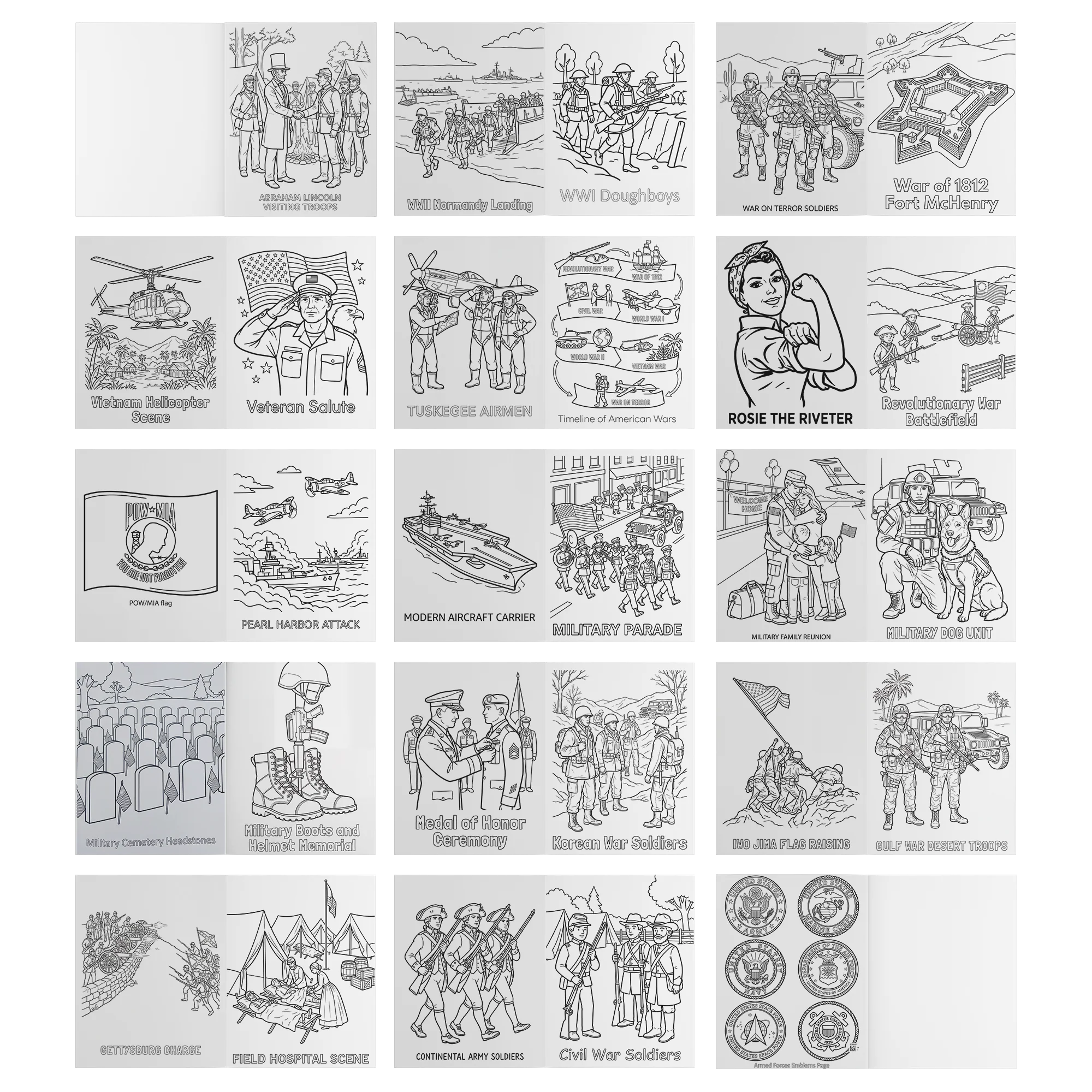 America 250th Anniversary Coloring Book - American Wars & Military History - Image 4