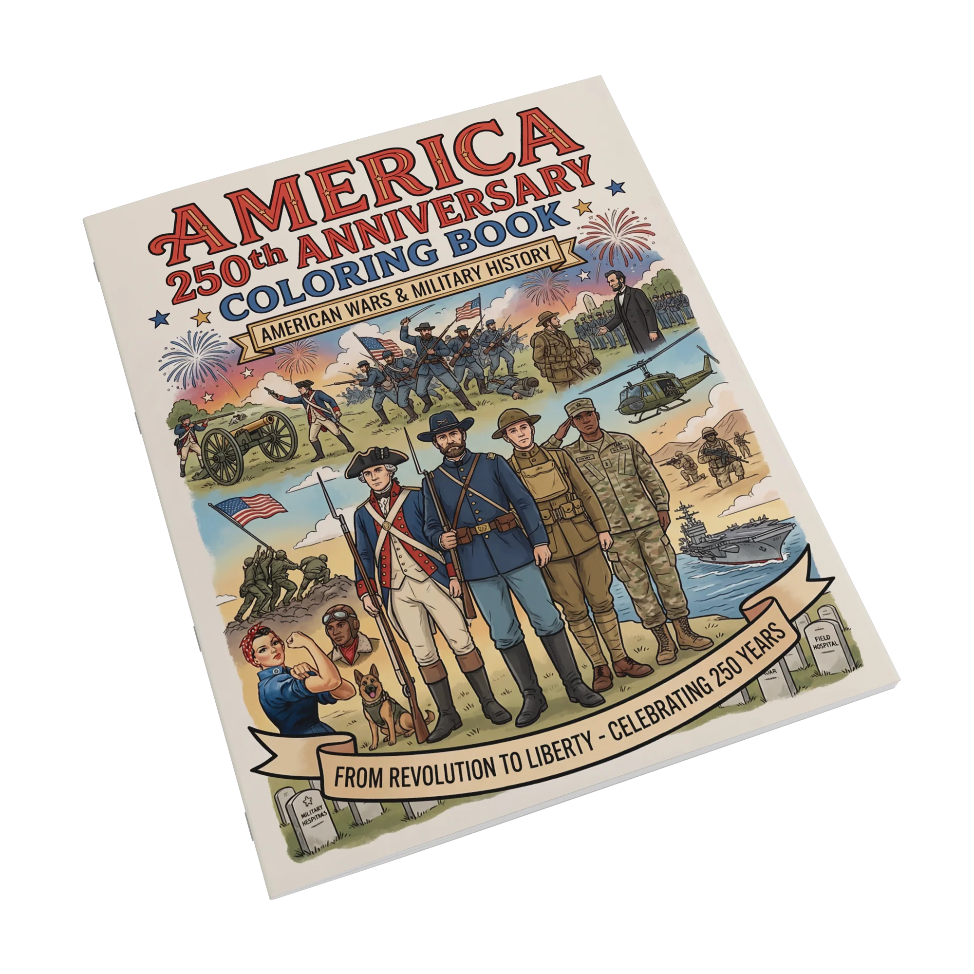 America 250th Anniversary Coloring Book - American Wars & Military History - Image 6