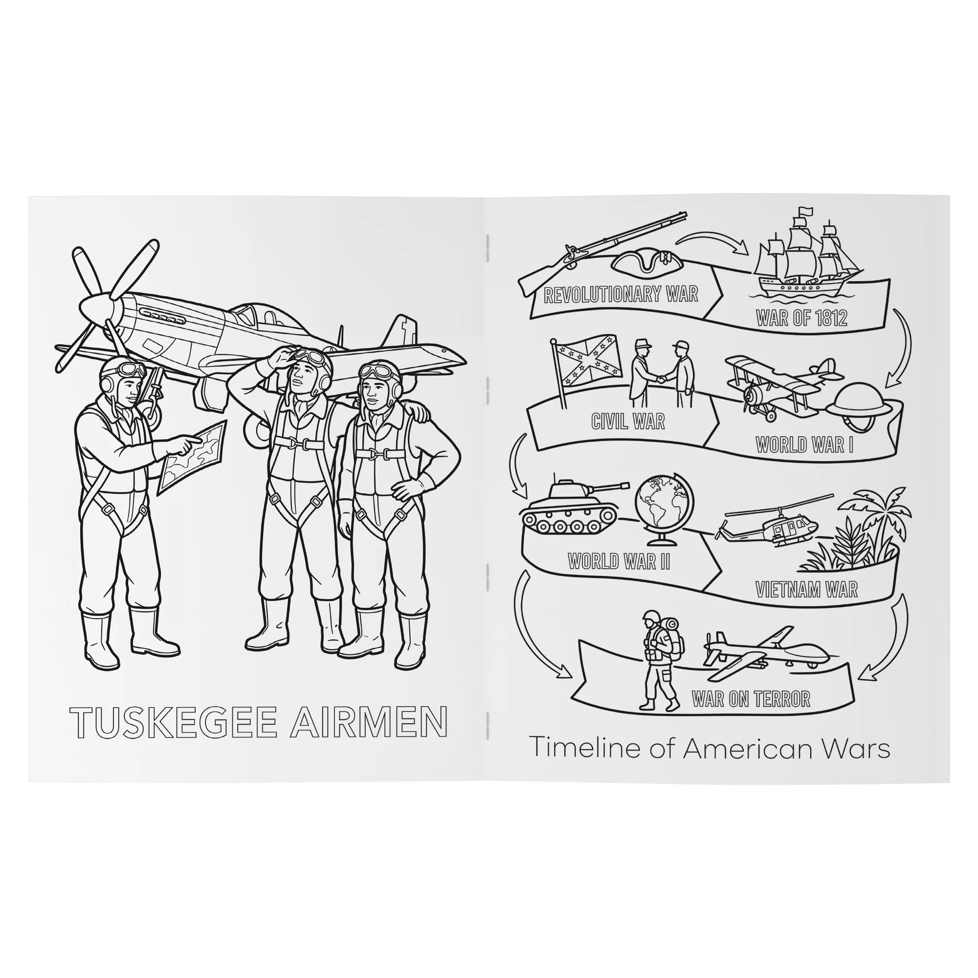 America 250th Anniversary Coloring Book - American Wars & Military History - Image 8