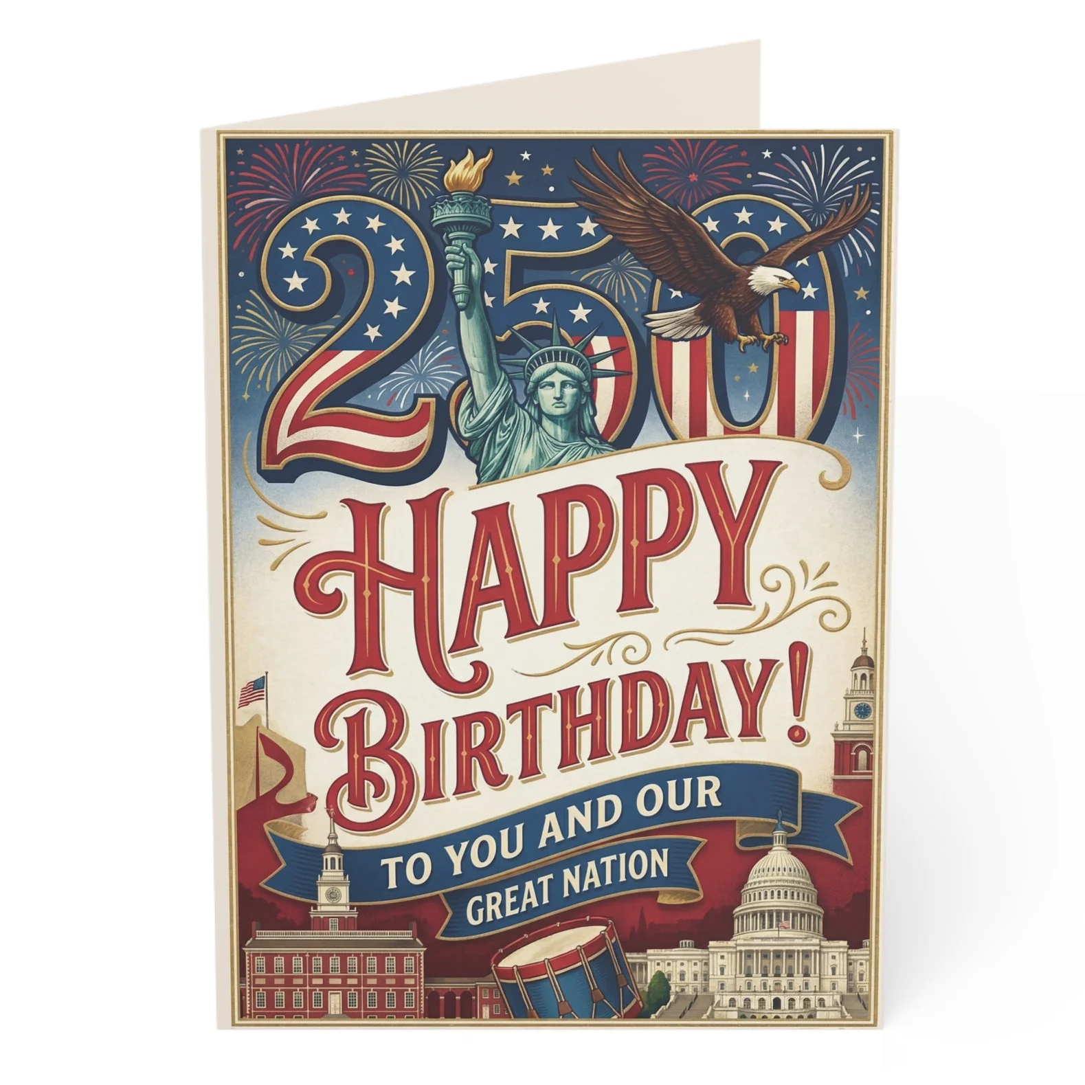 America's 250th Anniversary Birthday Card