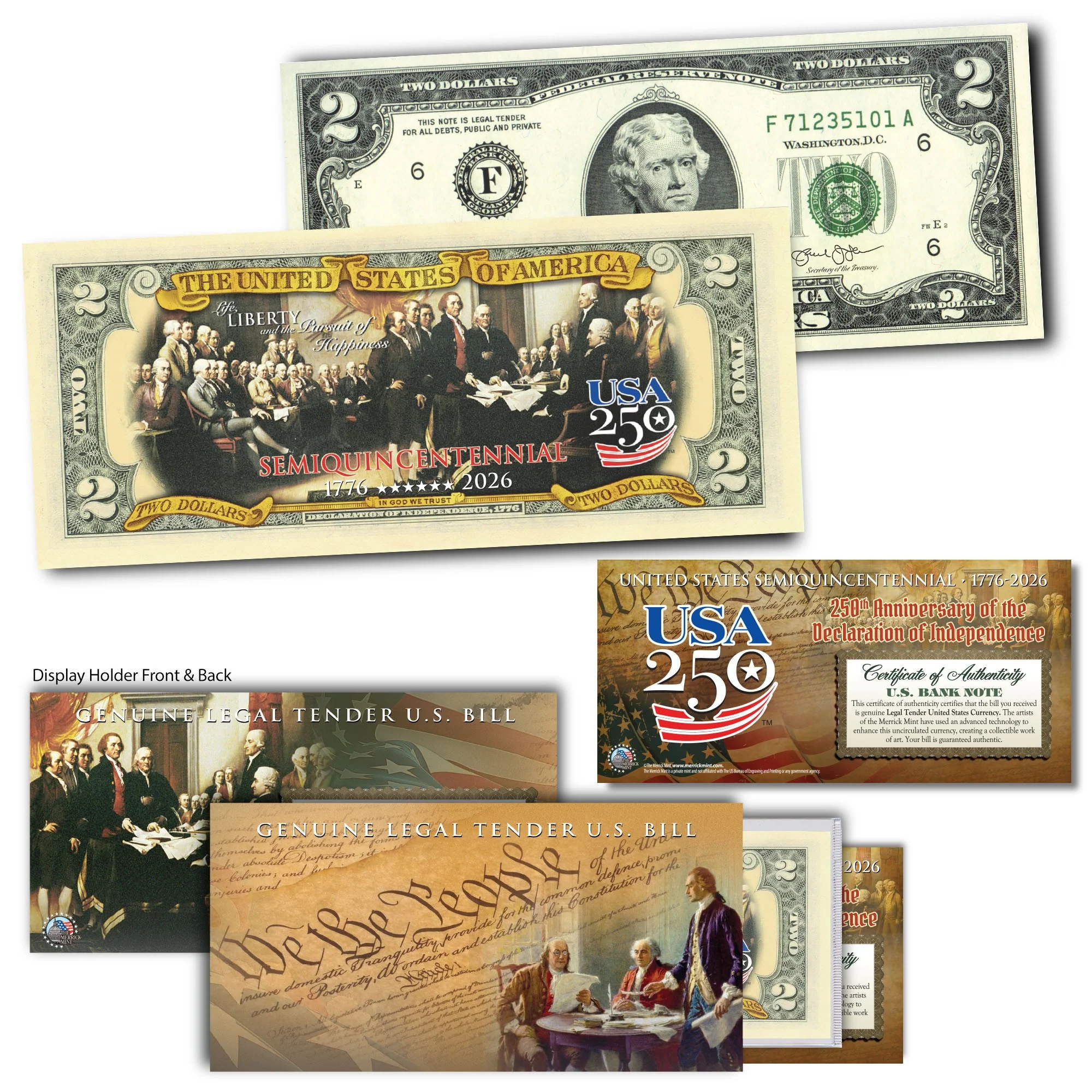 America's 250th Anniversary Collectible $2 Bills - Set of 8 - Image 5