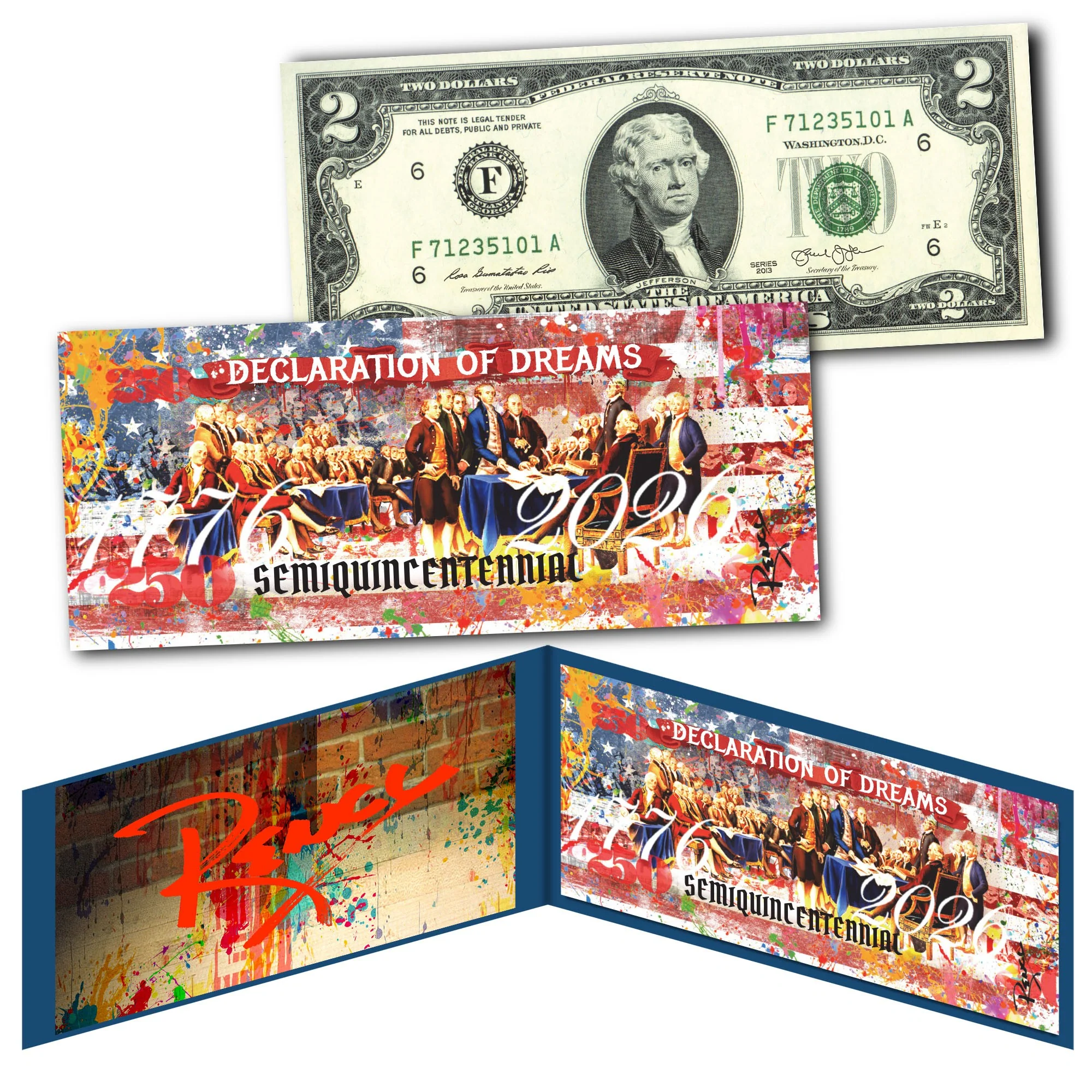 America's 250th Anniversary Collectible $2 Bills - Set of 8 - Image 9