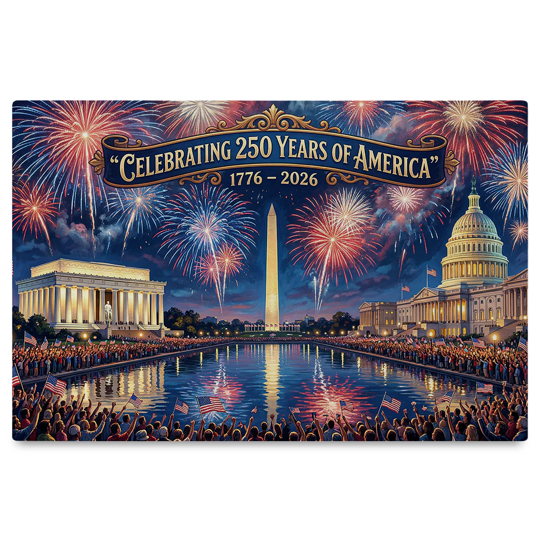 America's 250th Anniversary Fireworks Over DC Canvas (24"x 16")