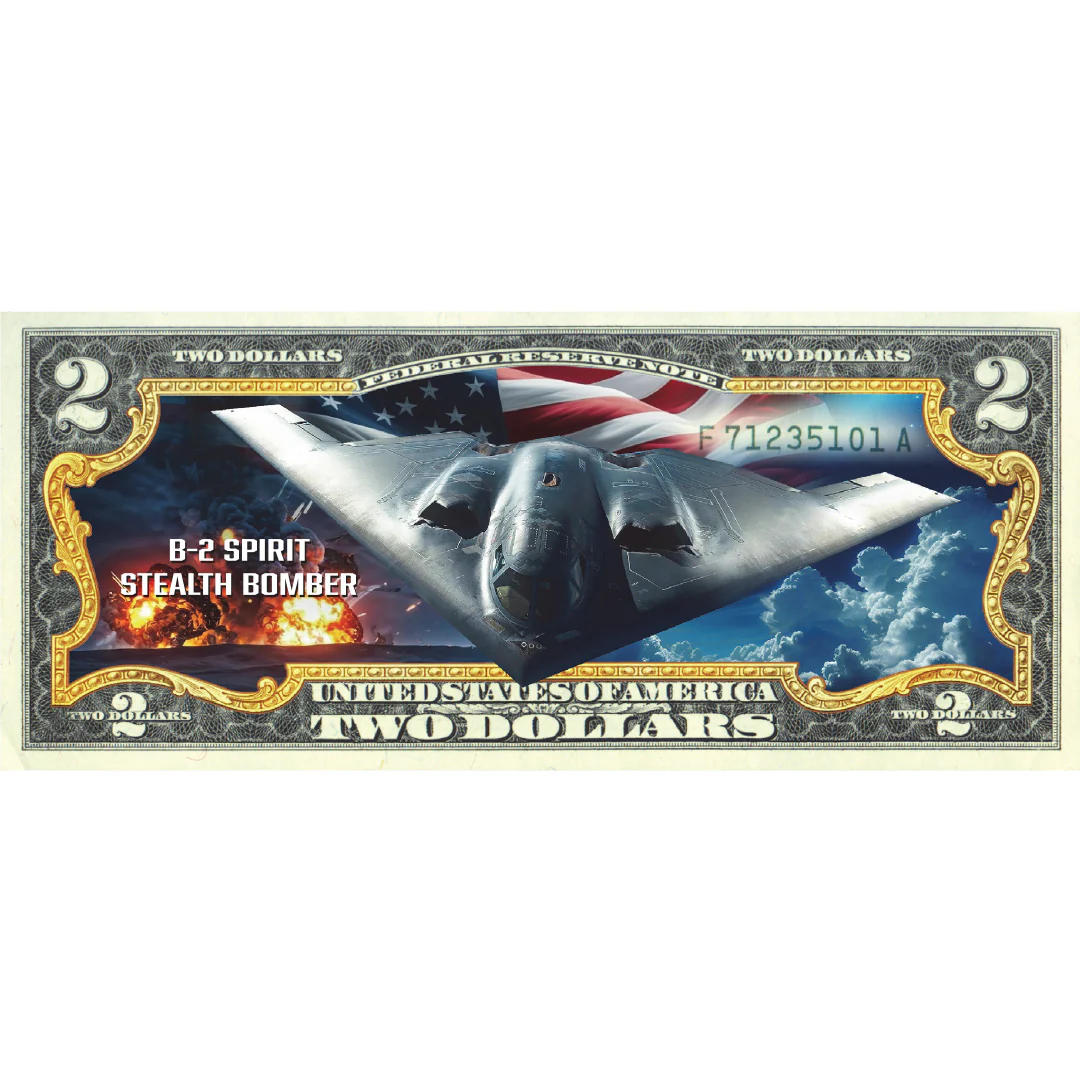 B-2 Spirit Stealth Bomber - Genuine Legal Tender U.S. $2 Bill - Image 3