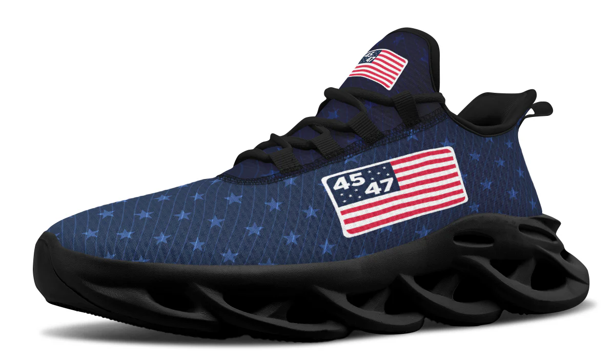 Blue 45-47 Flag Trendy Sneakers - Image 3