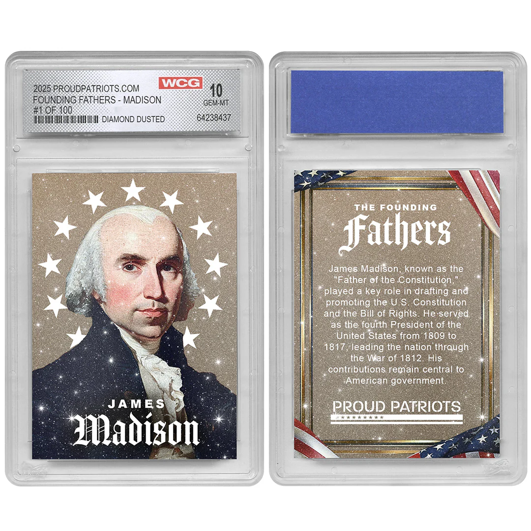 Founding Fathers Set of 7 Trading Cards | Diamond Dust | Only 100 Available | Individually Numbered - All Matching Numbers | Graded GEM-MT 10 - Image 6