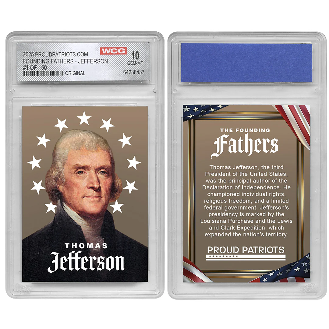Founding Fathers Set of 7 Trading Cards | Original | Only 250 Available | Individually Numbered - All Matching Numbers | Graded GEM-MT 10 - Image 3