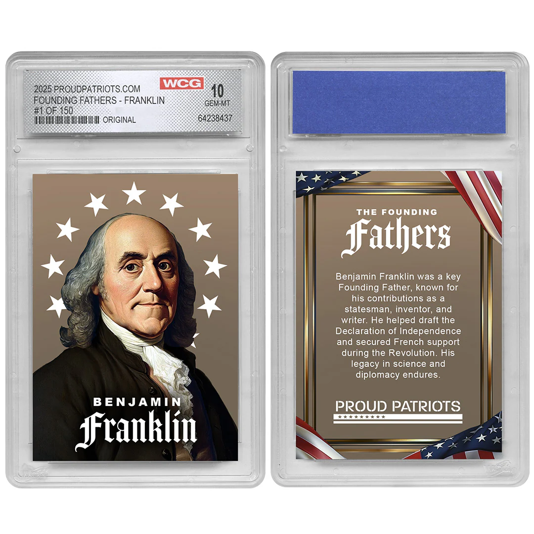 Founding Fathers Set of 7 Trading Cards | Original | Only 250 Available | Individually Numbered - All Matching Numbers | Graded GEM-MT 10 - Image 4