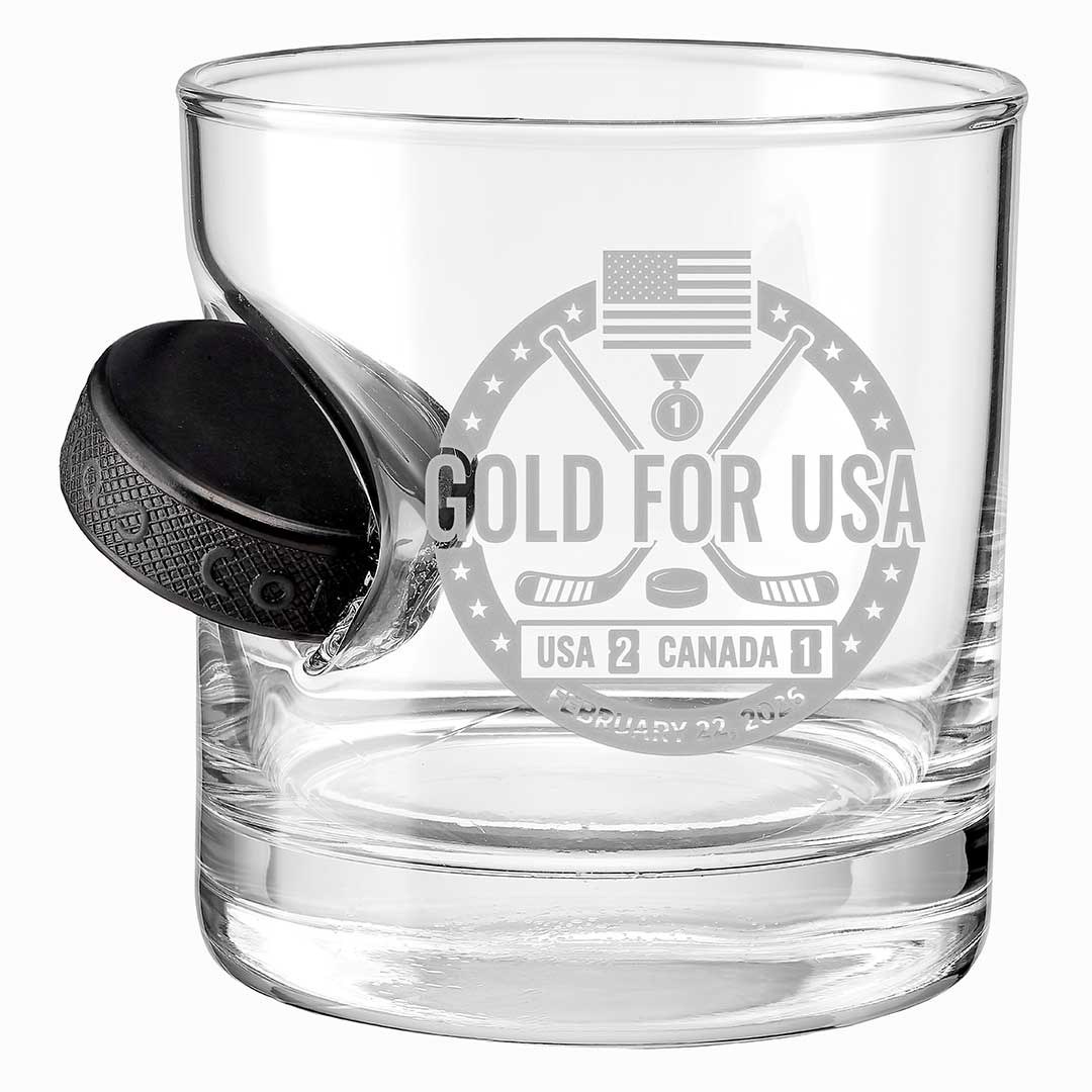 USA Men's Hockey Wins Gold - Hockey Puck Embedded Limited Edition Glassware - Image 6
