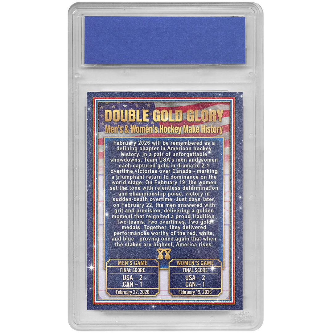 [Diamond Variant] USA Hockey Double Gold Glory - Hybrid Men's & Women's Hockey - Professionally Graded Card (Only 250 Available) - Image 3