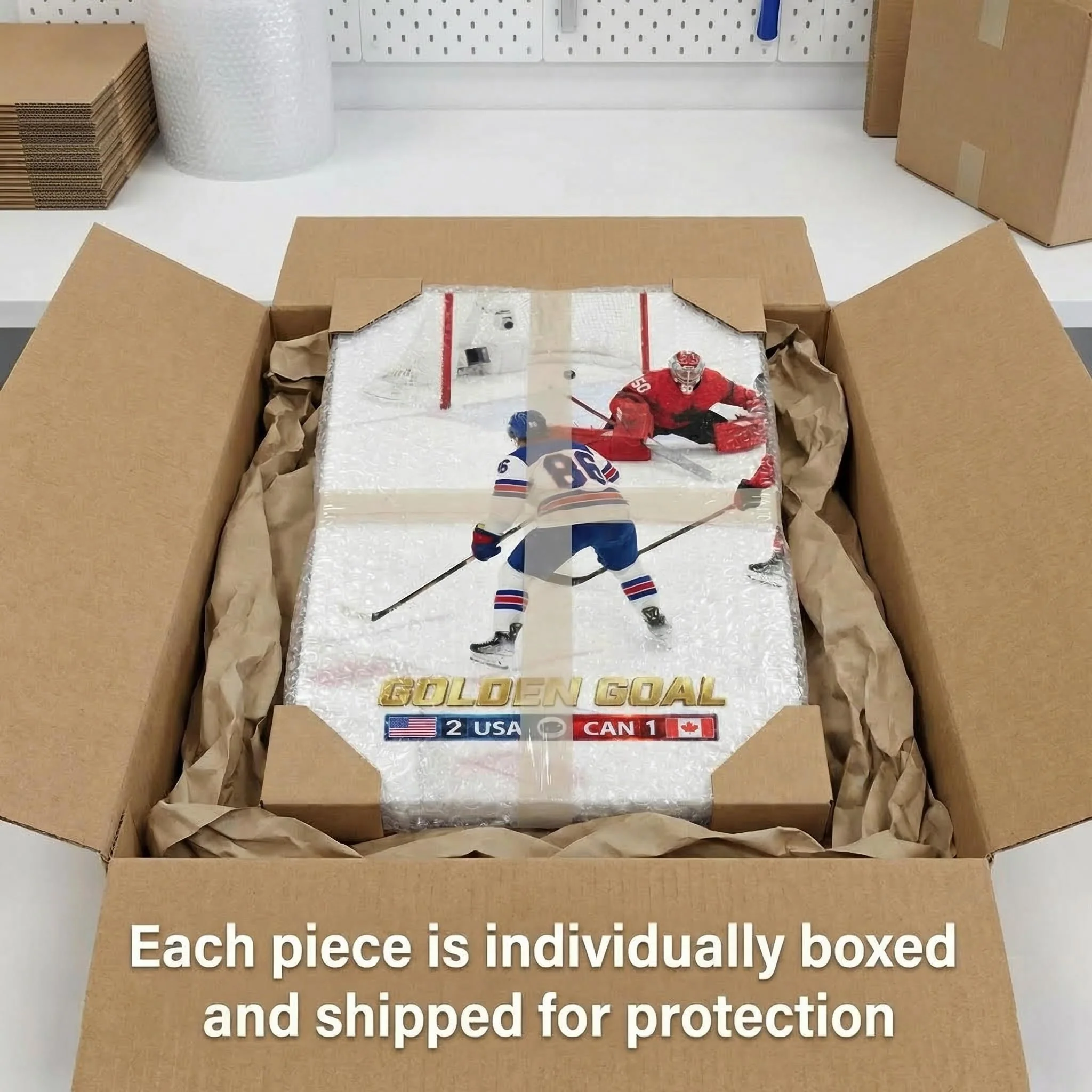 USA Men's Hockey Wins Gold - Limited Edition Canvas (16"x 24") - Only 2,026 Available - Image 3