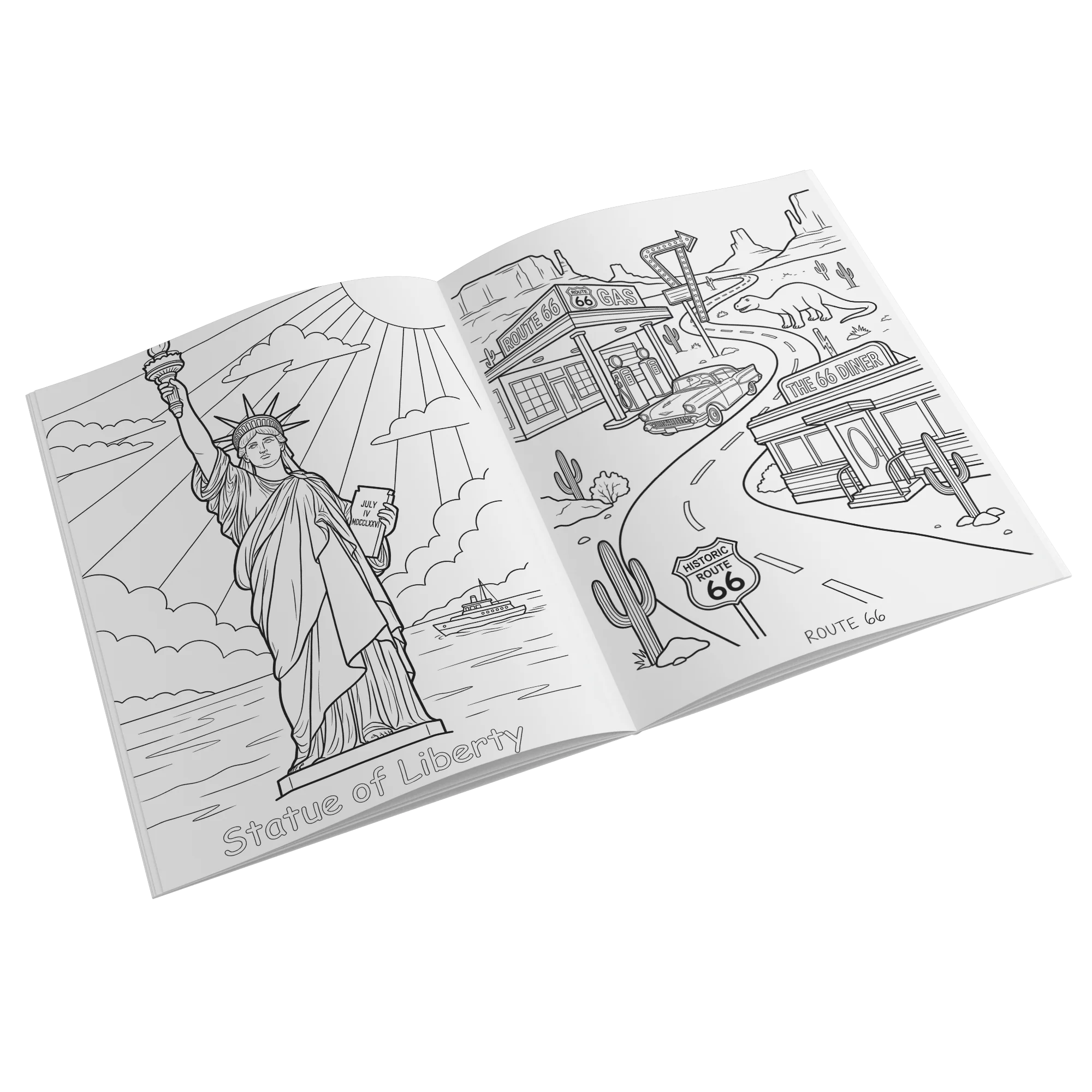 America 250th Anniversary Coloring Book - Historic American Landmarks - Image 3