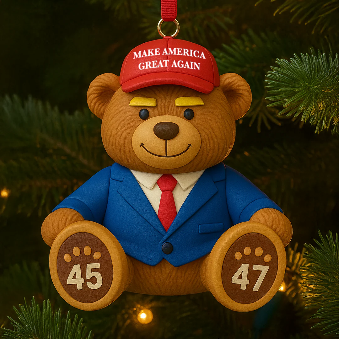 MAGA Bear Christmas Ornament - Image 5