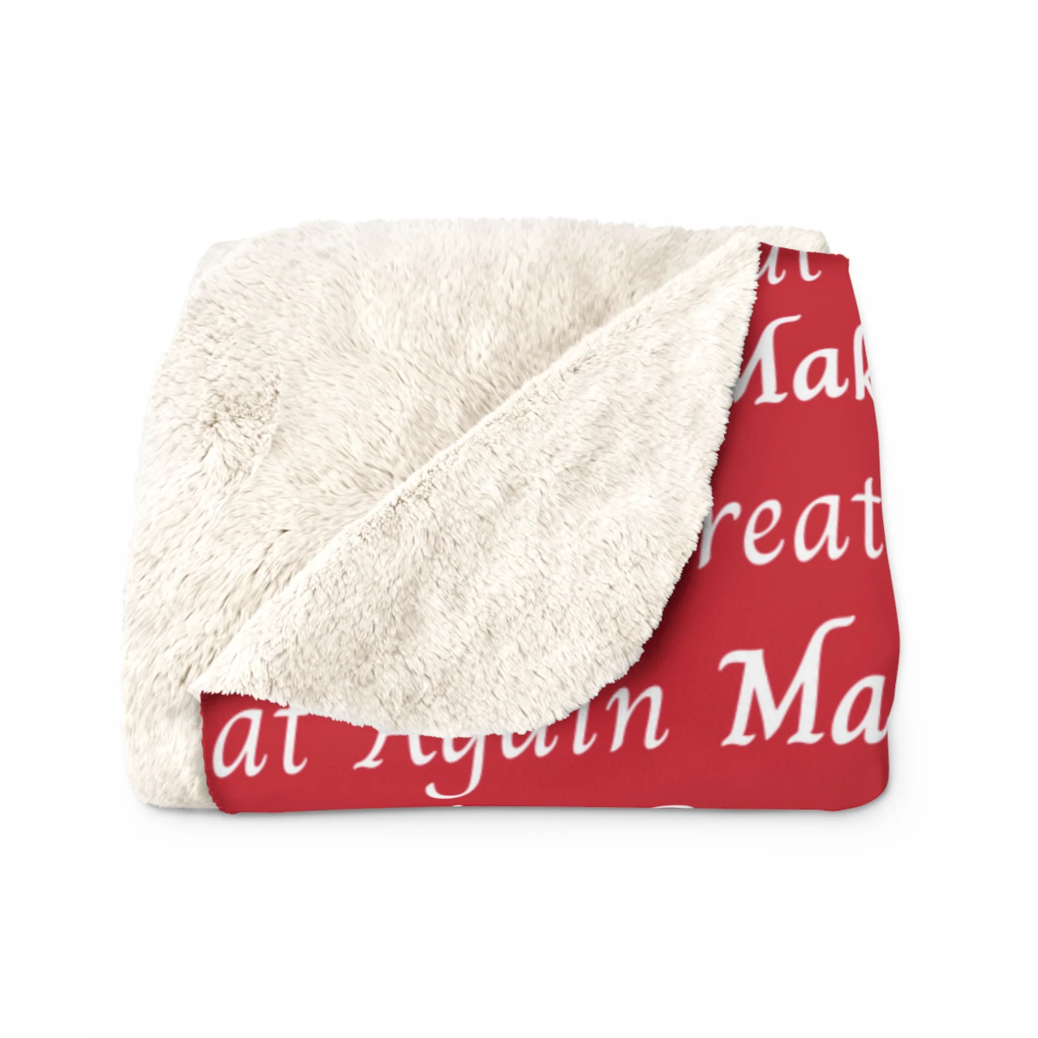 Make America Great Again Script Sherpa Fleece Blanket - Image 3