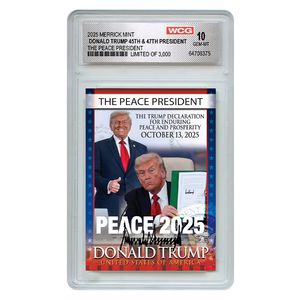 Peace President Individually Numbered (to 3,000) Collectible Card + FREE MATCHING COIN! - Image 2