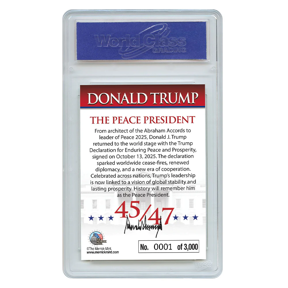 Peace President Individually Numbered (to 3,000) Collectible Card + FREE MATCHING COIN! - Image 3