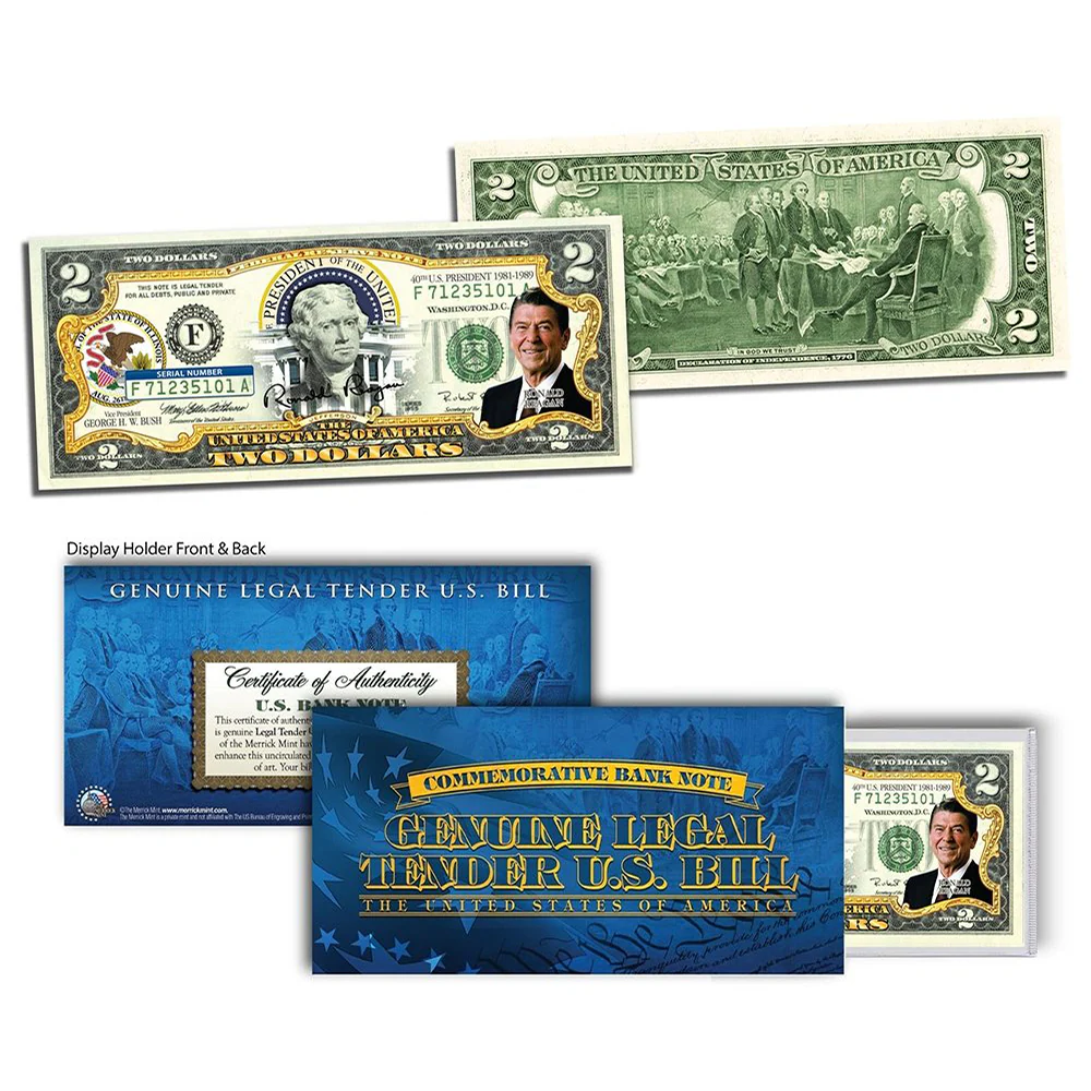 "Ronald Reagan" - Genuine Legal Tender U.S. $2 Bill - Image 2