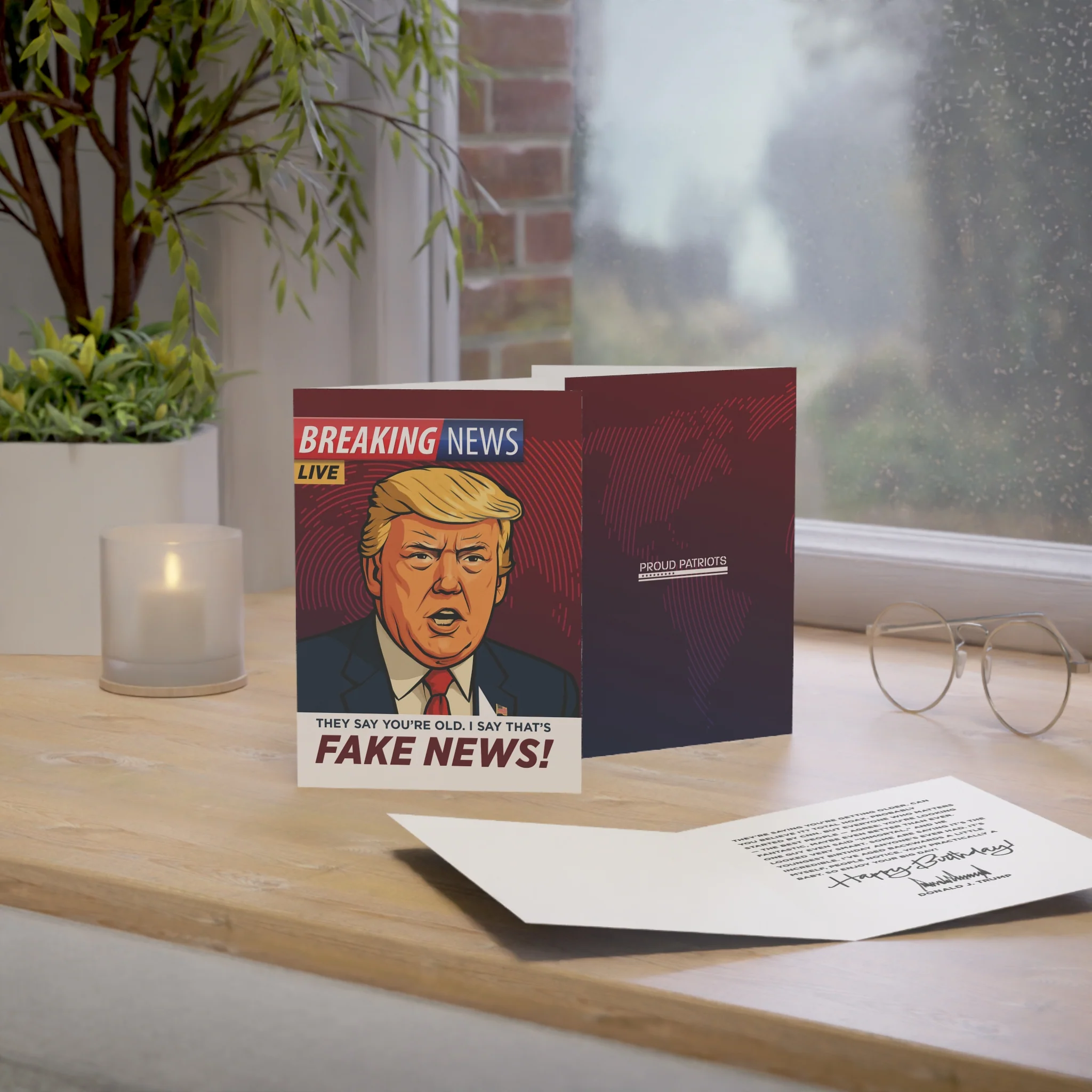 They Say You're Old, I Say That's Fake News - President Trump Birthday Card - Image 4