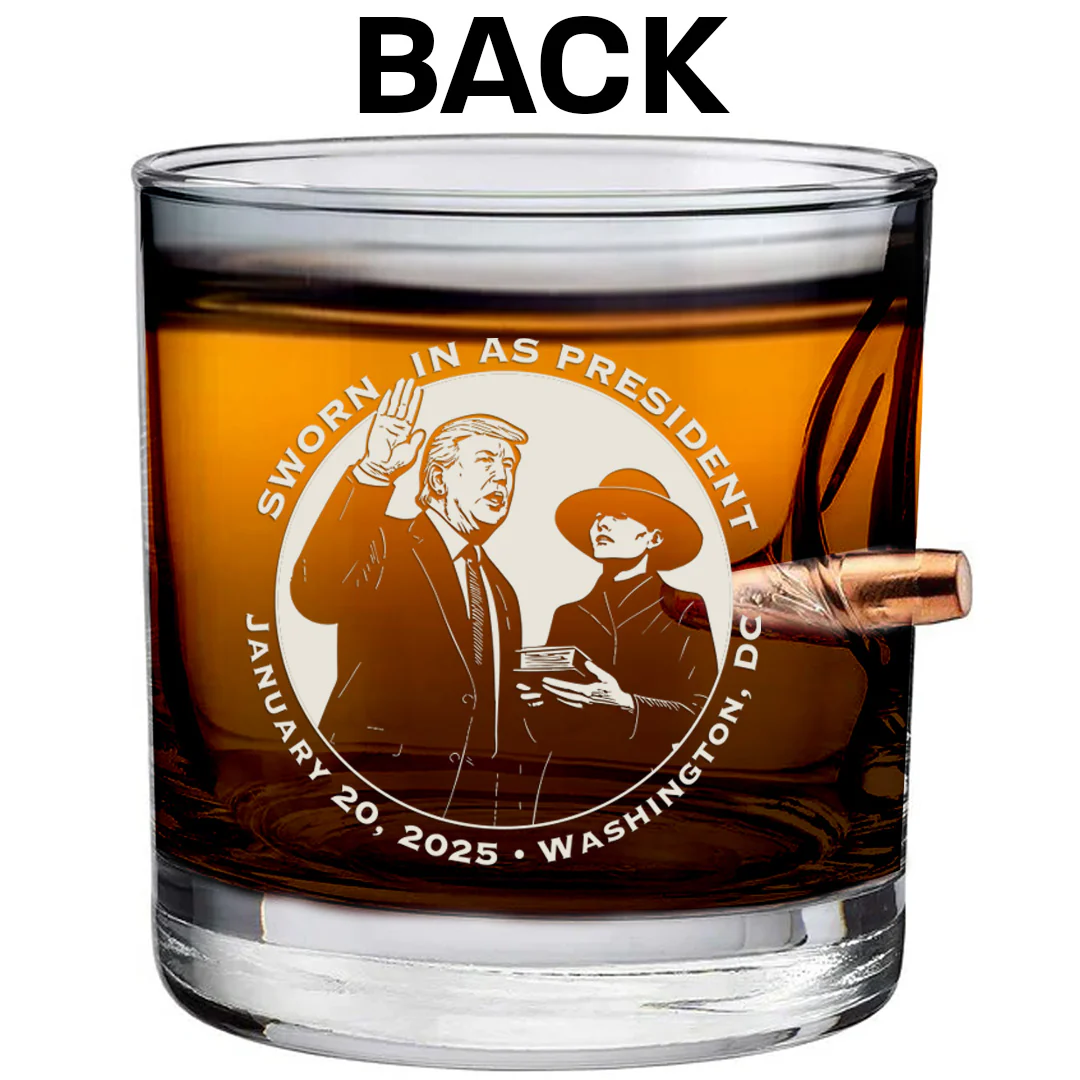 Bulletproof Trump Assassination Attempt Whiskey Glass (2-Sided) - Image 2