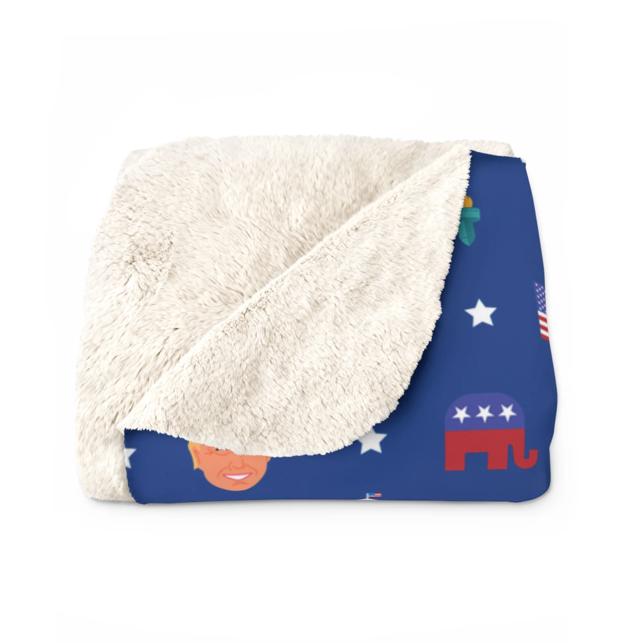 Trump MAGA Pattern Sherpa Fleece Blanket - Image 6
