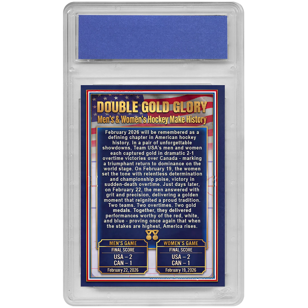 USA Hockey Double Gold Glory - Hybrid Men's & Women's Hockey - Professionally Graded Card (Only 2,026 Available) - Image 3