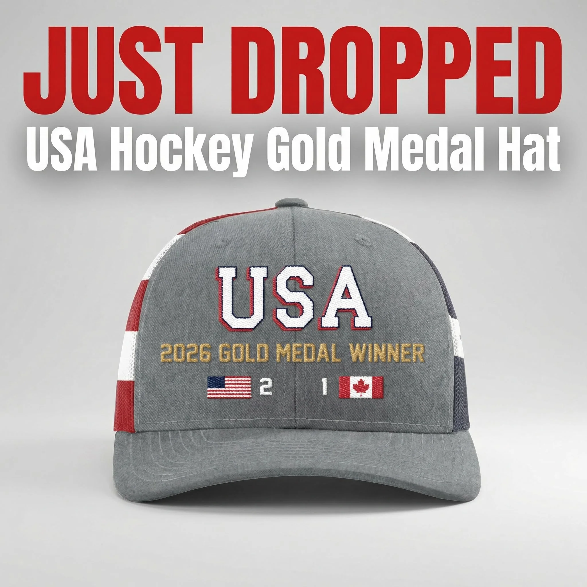 USA 2026 Hockey Gold Medal Winner - American Flag Hat - Image 4