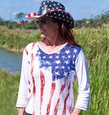 Women's Old Glory 3/4 Sleeve Top - Image 5